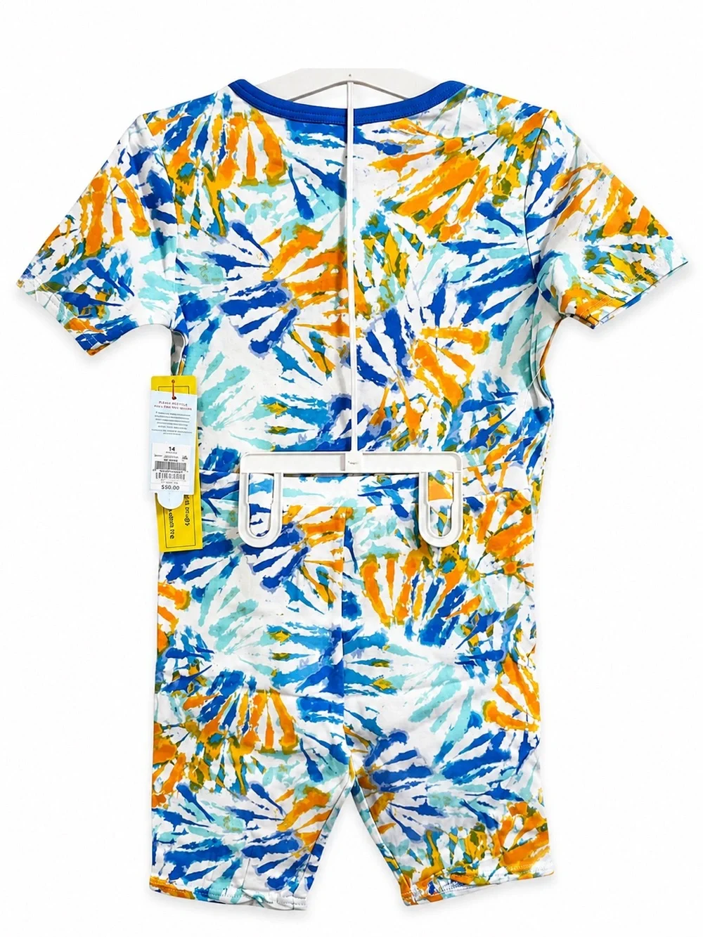 Cat & Jack Boys (Unisex) NWT 2PC Pajama Set Size 14‎ Blue Orange Tie Dye